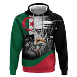 Personalized Algeria Hoodie Algerian Flag With a Fennec Fox - African Pride