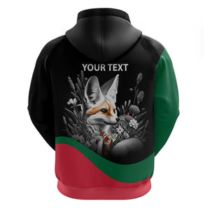 Personalized Algeria Hoodie Algerian Flag With a Fennec Fox - African Pride