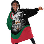 Personalized Algeria Kid Wearable Blanket Hoodie Algerian Flag With a Fennec Fox - African Pride