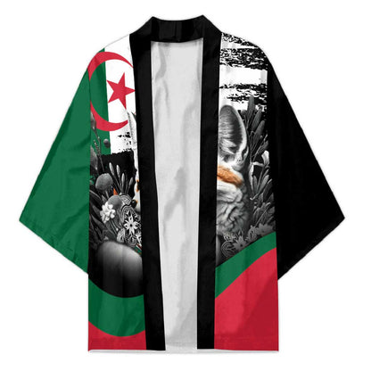 Personalized Algeria Kimono Algerian Flag With a Fennec Fox - African Pride
