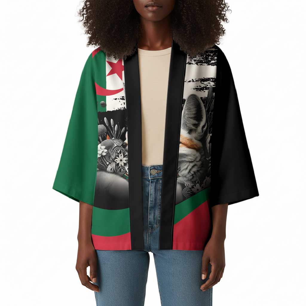 Personalized Algeria Kimono Algerian Flag With a Fennec Fox - African Pride