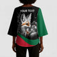 Personalized Algeria Kimono Sleeve Blouse Algerian Flag With a Fennec Fox - African Pride