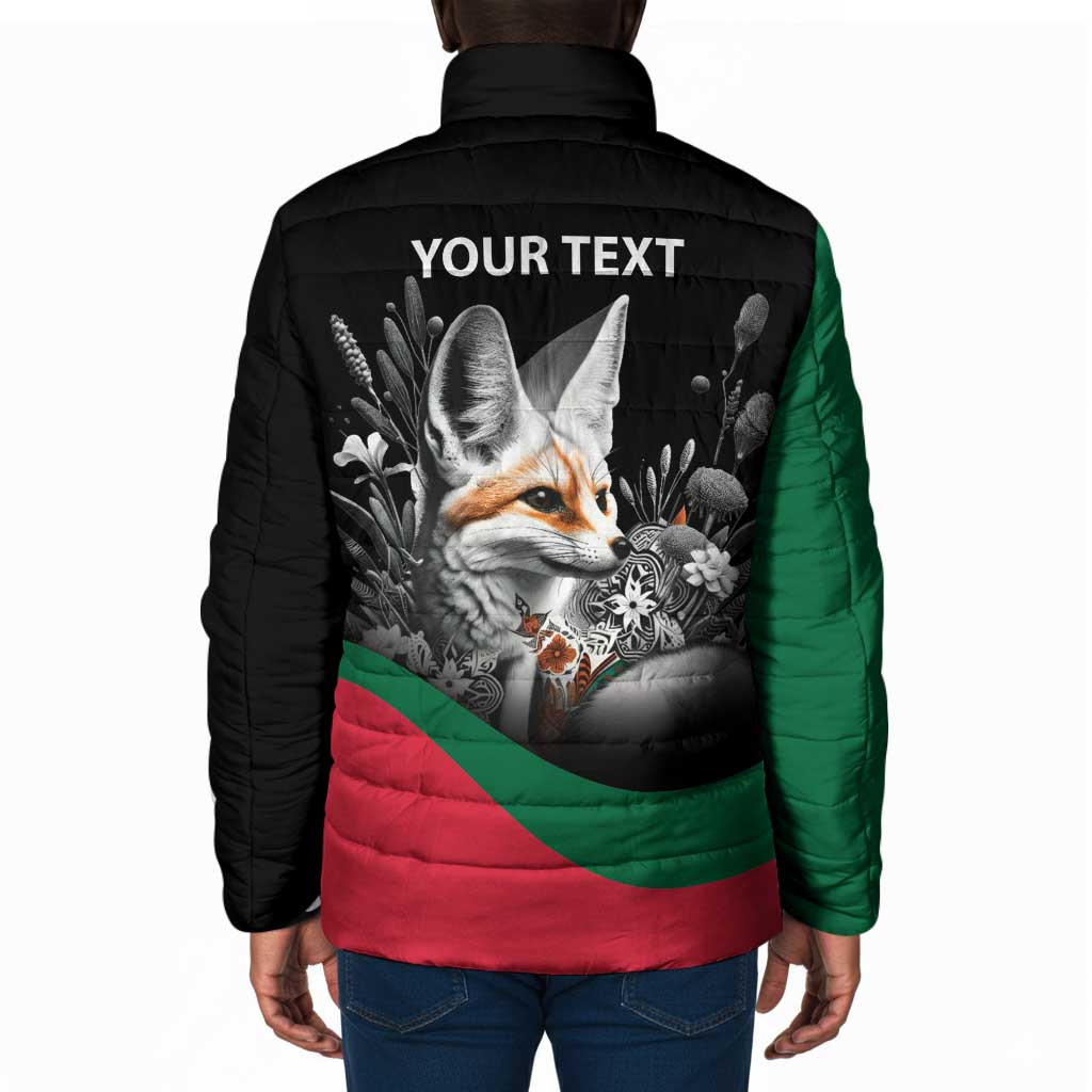 Personalized Algeria Padded Jacket Algerian Flag With a Fennec Fox - African Pride