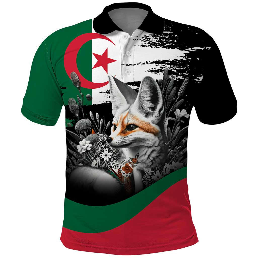 Personalized Algeria Polo Shirt Algerian Flag With a Fennec Fox LT9