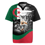 Personalized Algeria Rugby Jersey Algerian Flag With a Fennec Fox LT9