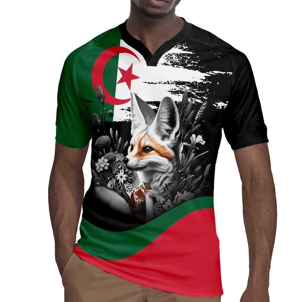 Personalized Algeria Rugby Jersey Algerian Flag With a Fennec Fox LT9