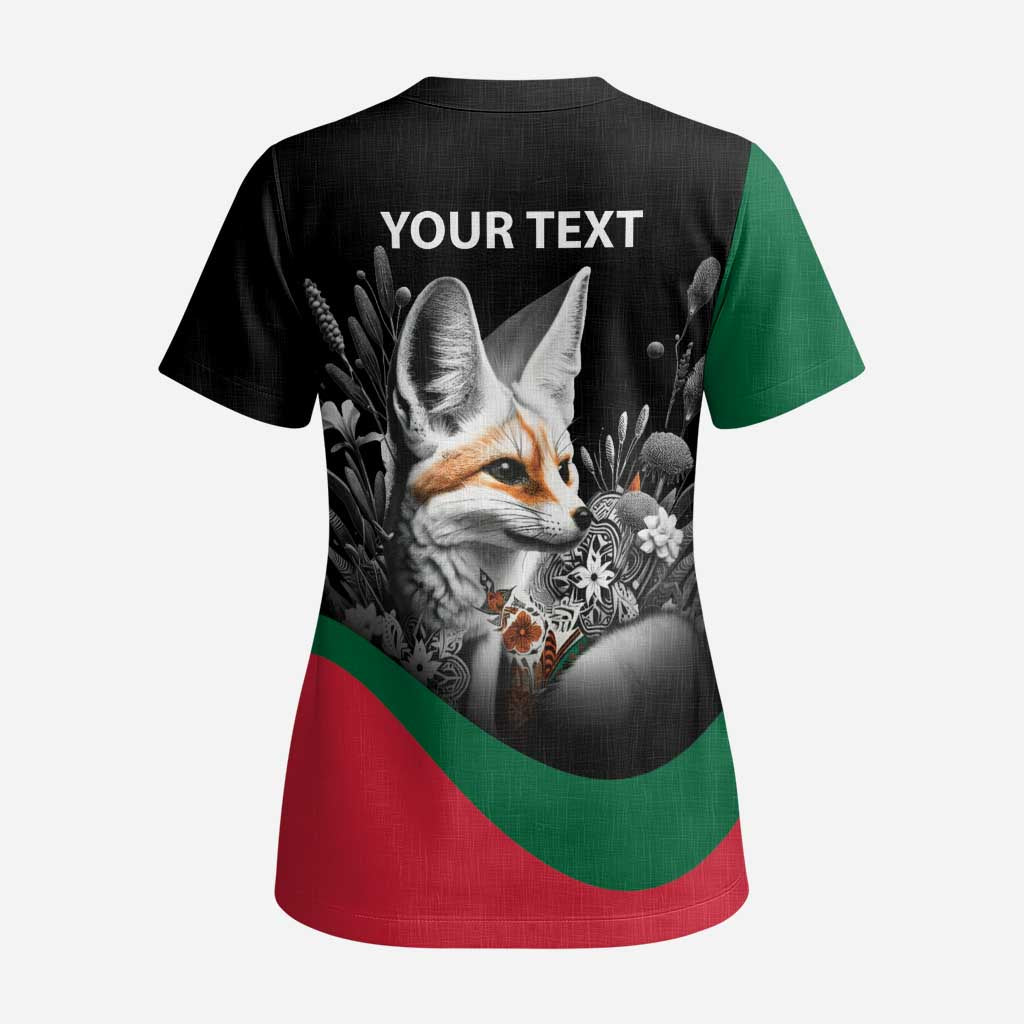 Personalized Algeria Scrub Top Algerian Flag With a Fennec Fox - African Pride