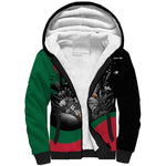 Personalized Algeria Sherpa Hoodie Algerian Flag With a Fennec Fox - African Pride