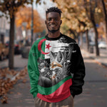 Personalized Algeria Sweatshirt Algerian Flag With a Fennec Fox - African Pride