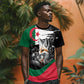 Personalized Algeria T shirt Algerian Flag With a Fennec Fox LT9