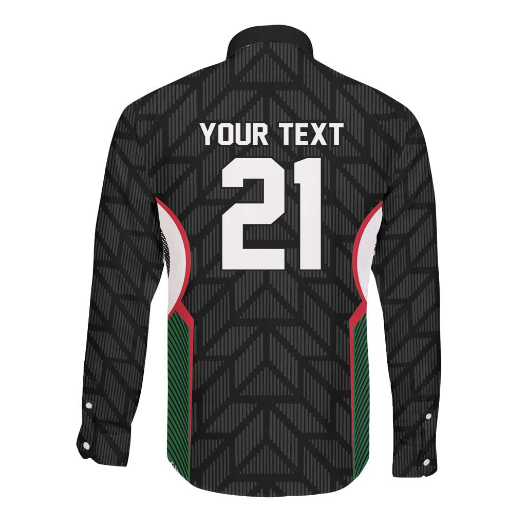 Custom Football Algeria Palestine Long Sleeve Button Shirt Special Edition 2023-2024 - African Pride