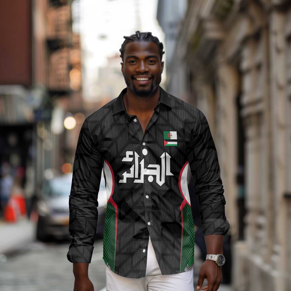 Custom Football Algeria Palestine Long Sleeve Button Shirt Special Edition 2023-2024 - African Pride