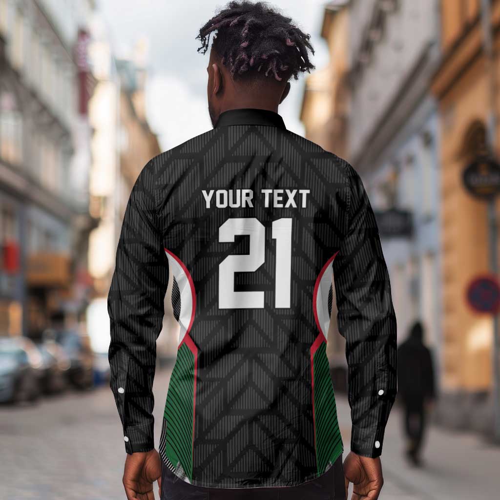 Custom Football Algeria Palestine Long Sleeve Button Shirt Special Edition 2023-2024 - African Pride