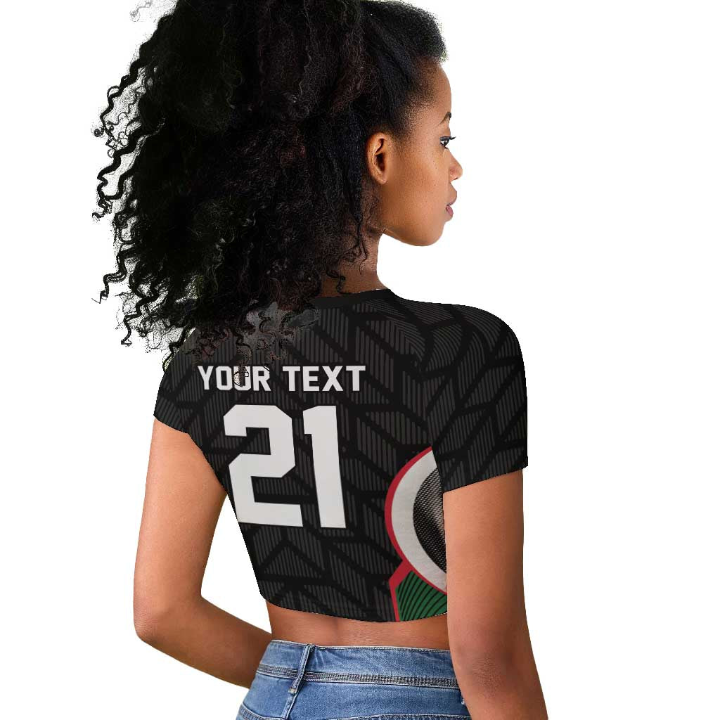 Custom Football Algeria Palestine Raglan Cropped T shirt Special Edition 2023-2024 LT9