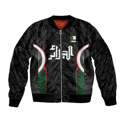 Custom Football Algeria Palestine Sleeve Zip Bomber Jacket Special Edition 2023-2024 - African Pride