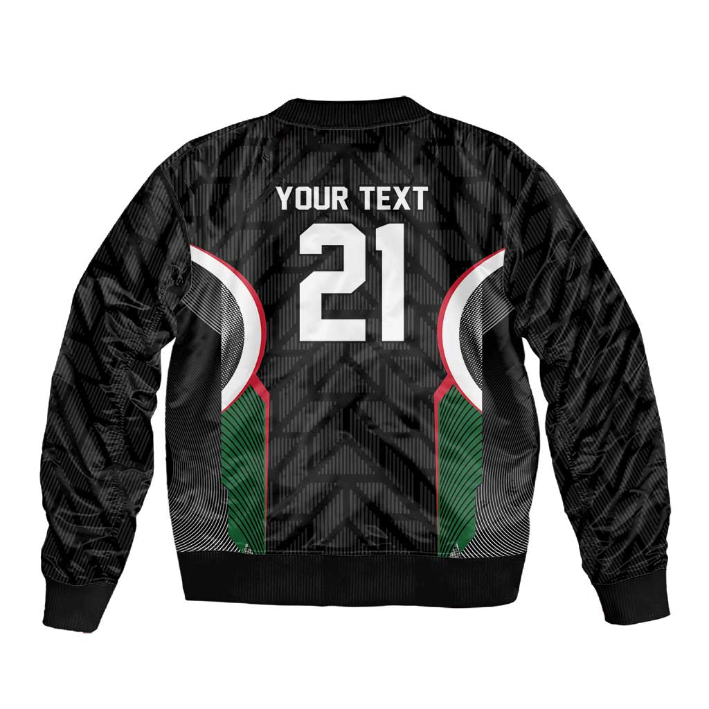 Custom Football Algeria Palestine Sleeve Zip Bomber Jacket Special Edition 2023-2024 - African Pride