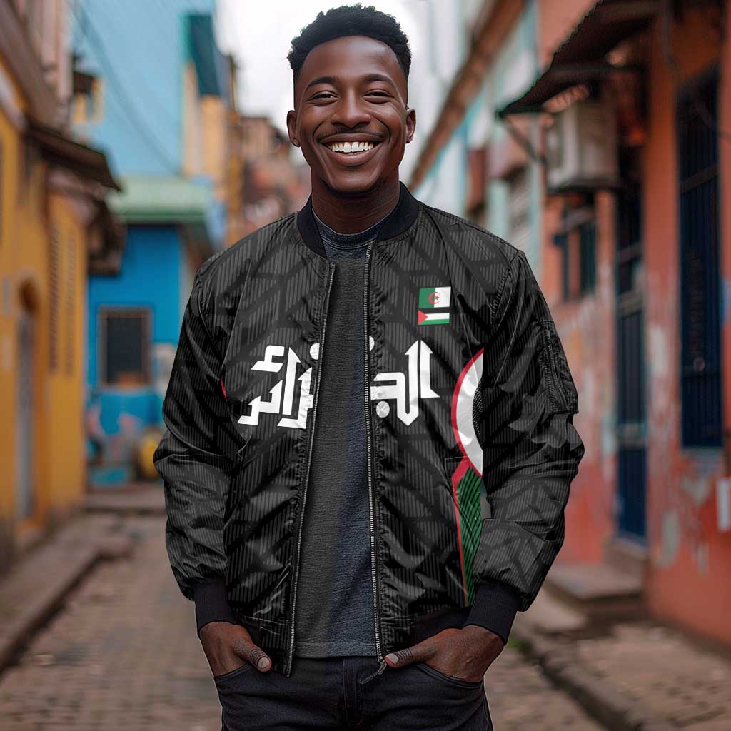 Custom Football Algeria Palestine Sleeve Zip Bomber Jacket Special Edition 2023-2024 - African Pride