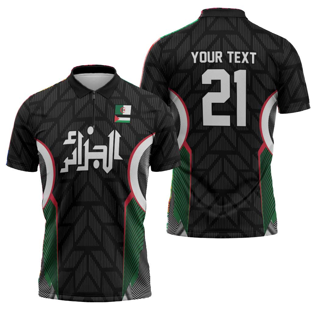 Custom Football Algeria Palestine Zipper Polo Shirt Special Edition 2023-2024 - African Pride