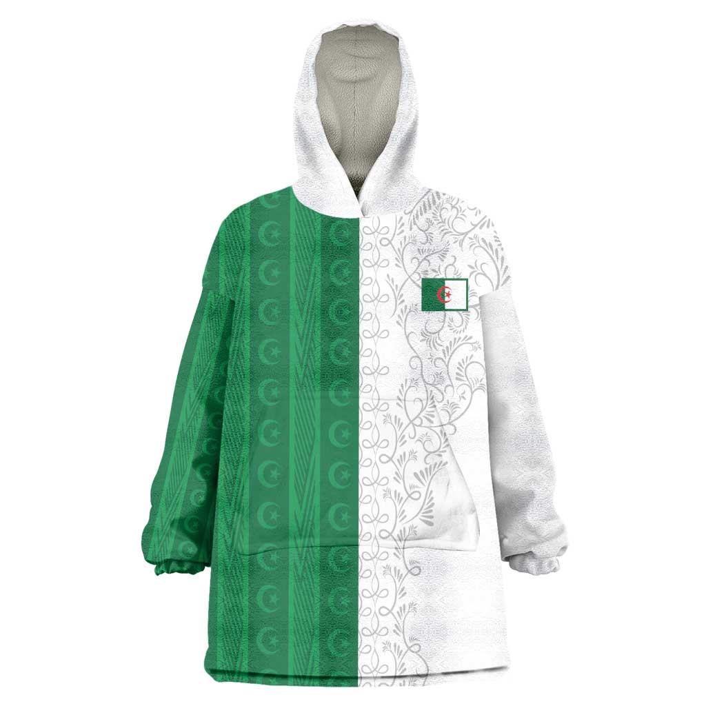 World Football 2026 Algeria Custom Kid Wearable Blanket Hoodie Algeria Culture Heritage - African Pride