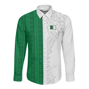 World Football 2026 Algeria Custom Long Sleeve Button Shirt Algeria Culture Heritage - African Pride