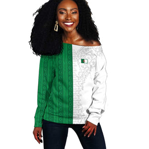World Football 2026 Algeria Custom Off Shoulder Sweater Algeria Culture Heritage - African Pride