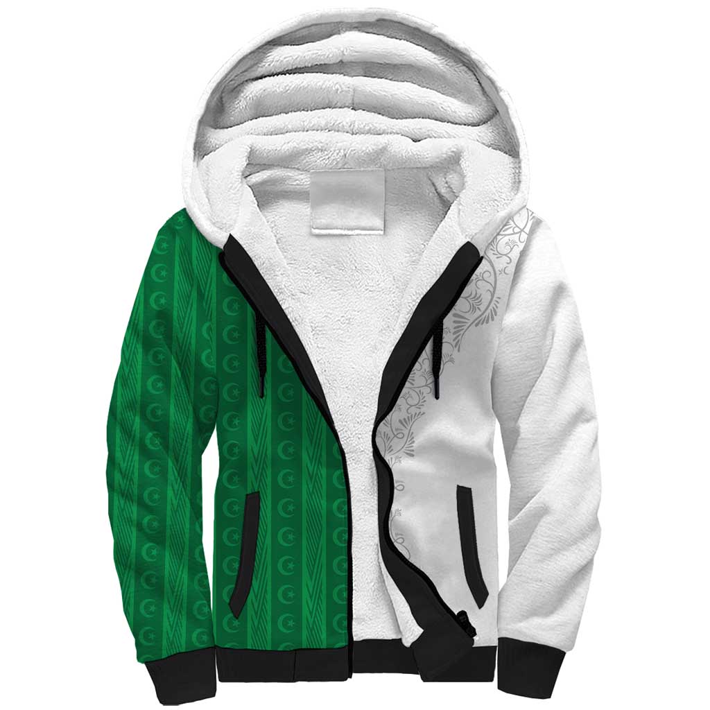 World Football 2026 Algeria Custom Sherpa Hoodie Algeria Culture Heritage - African Pride
