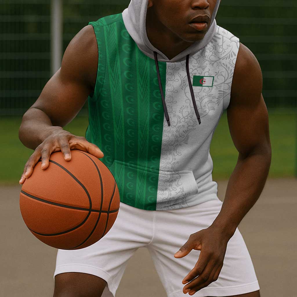 World Football 2026 Algeria Custom Sleeveless Hoodie Algeria Culture Heritage - African Pride