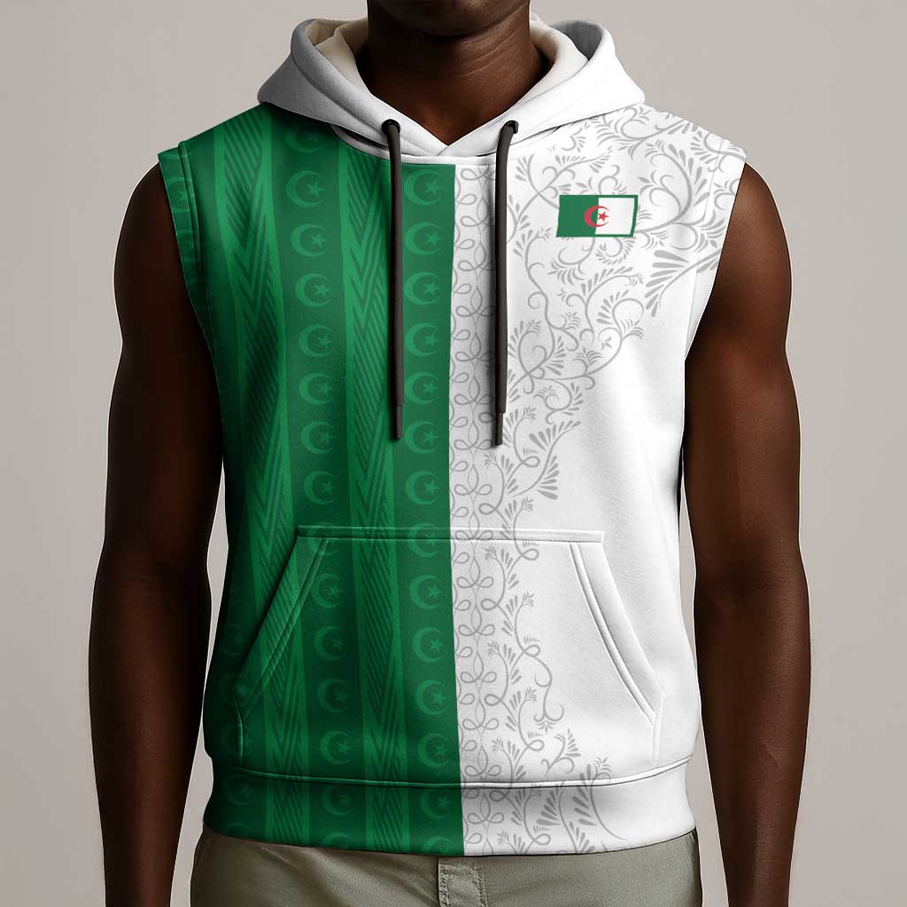World Football 2026 Algeria Custom Sleeveless Hoodie Algeria Culture Heritage - African Pride