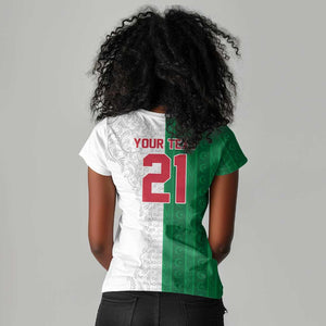 World Football 2026 Algeria Custom Women V-Neck T-Shirt Algeria Culture Heritage LT9