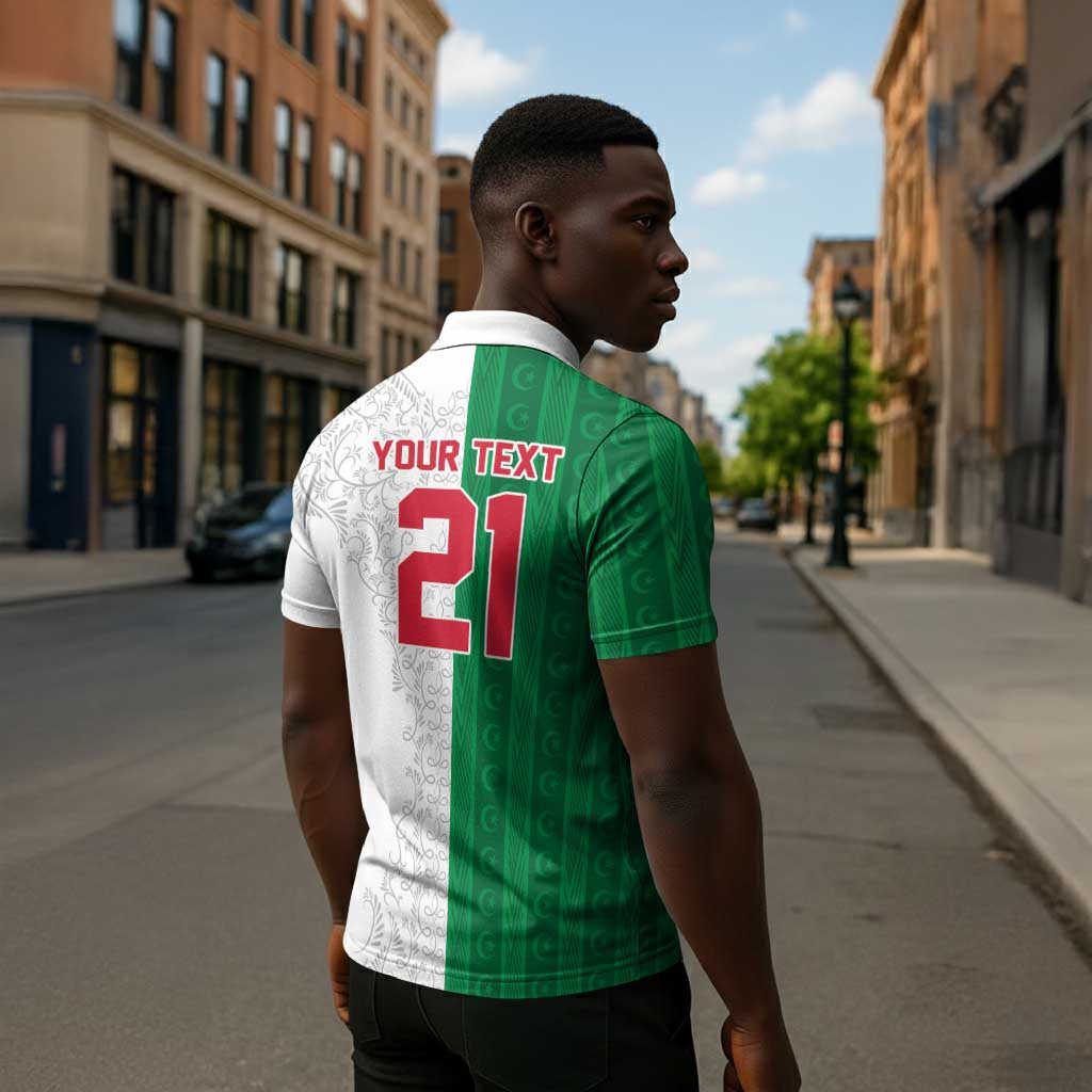 World Football 2026 Algeria Custom Zipper Polo Shirt Algeria Culture Heritage - African Pride