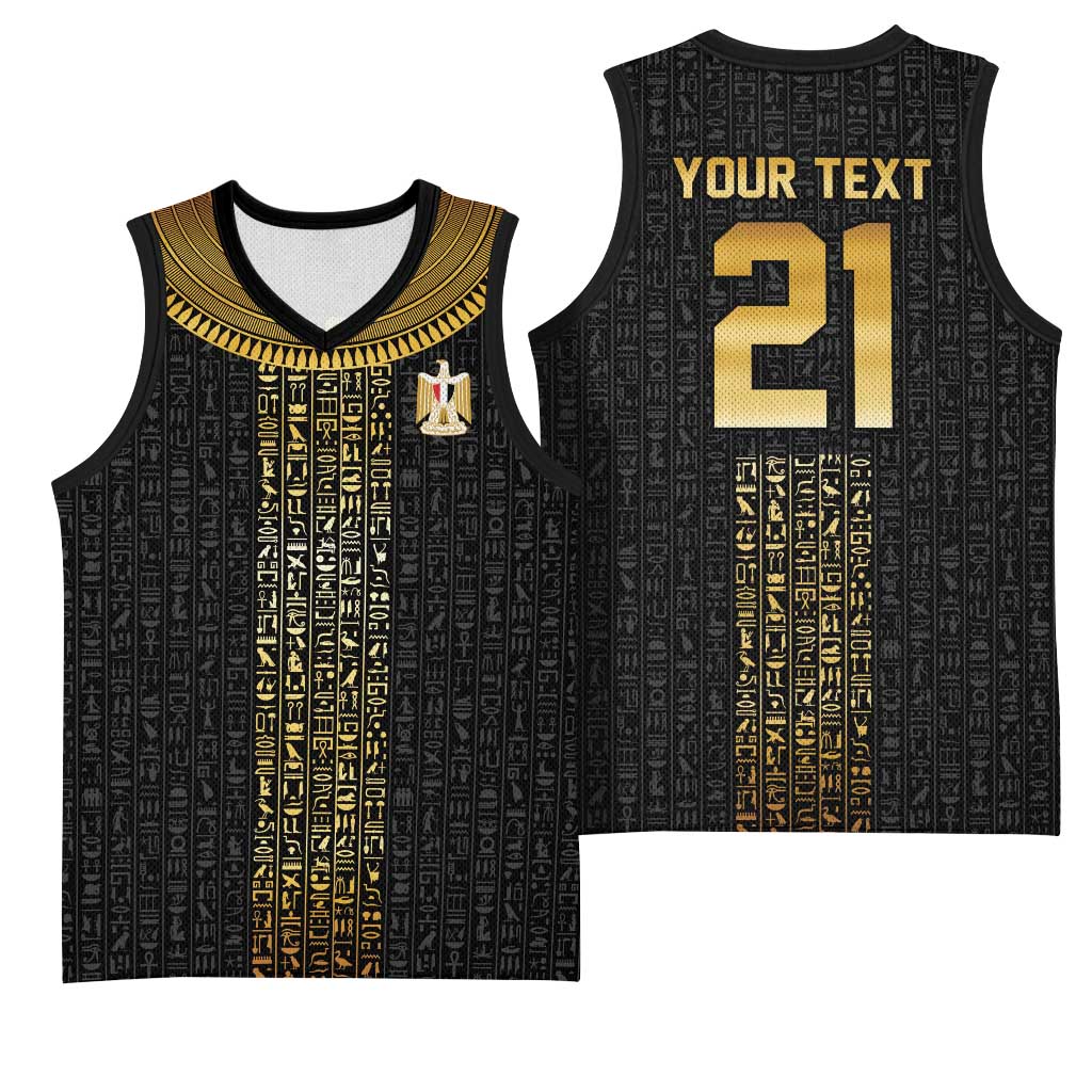 World Football 2026 Egypt Custom Basketball Jersey Ancient Egyptian Hieroglyphs - African Pride