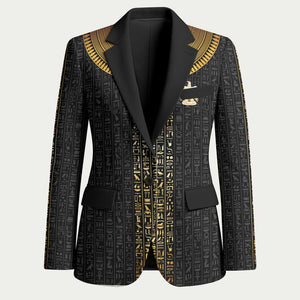 World Football 2026 Egypt Custom Blazer Ancient Egyptian Hieroglyphs - African Pride