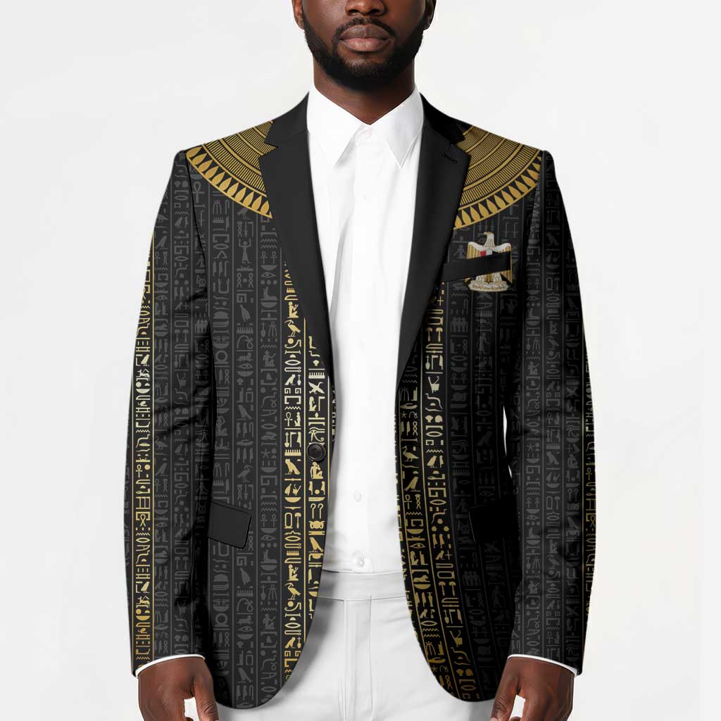 World Football 2026 Egypt Custom Blazer Ancient Egyptian Hieroglyphs - African Pride
