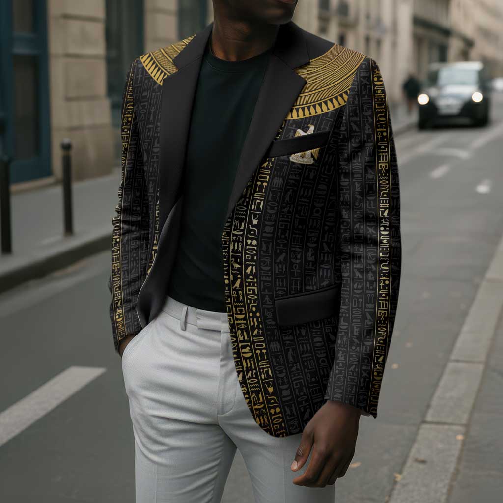 World Football 2026 Egypt Custom Blazer Ancient Egyptian Hieroglyphs - African Pride