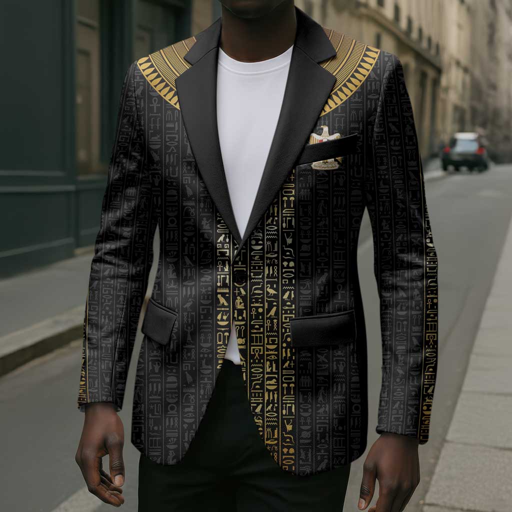 World Football 2026 Egypt Custom Blazer Ancient Egyptian Hieroglyphs - African Pride