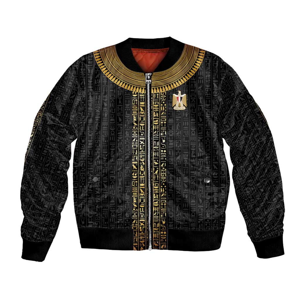 World Football 2026 Egypt Custom Bomber Jacket Ancient Egyptian Hieroglyphs - African Pride