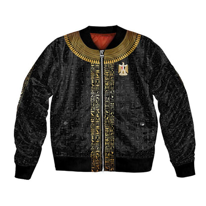 World Football 2026 Egypt Custom Bomber Jacket Ancient Egyptian Hieroglyphs - African Pride