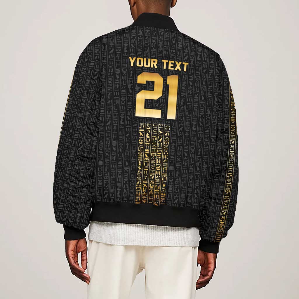 World Football 2026 Egypt Custom Bomber Jacket Ancient Egyptian Hieroglyphs - African Pride