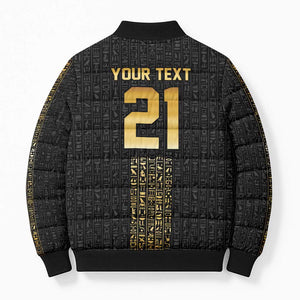 World Football 2026 Egypt Custom Bomber Puffer Jacket Ancient Egyptian Hieroglyphs - African Pride