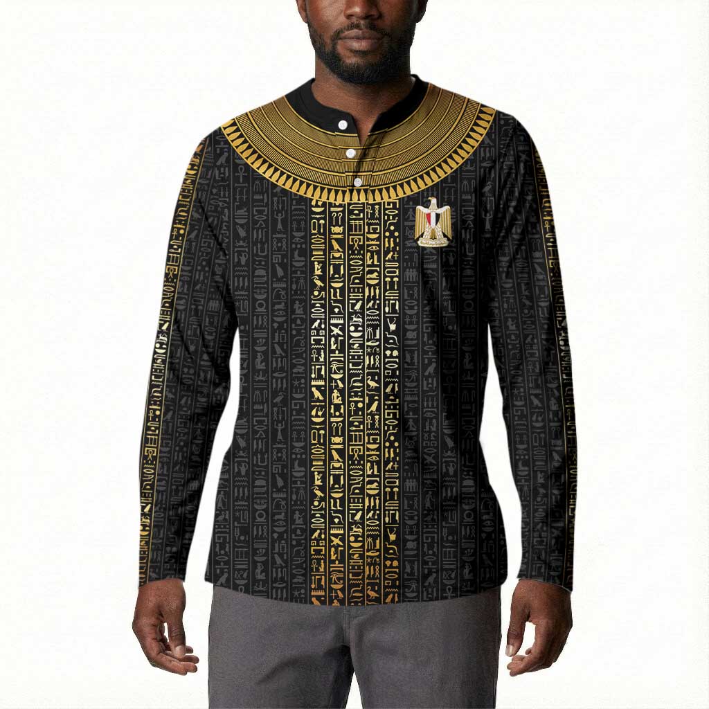 World Football 2026 Egypt Custom Button Sweatshirt Ancient Egyptian Hieroglyphs