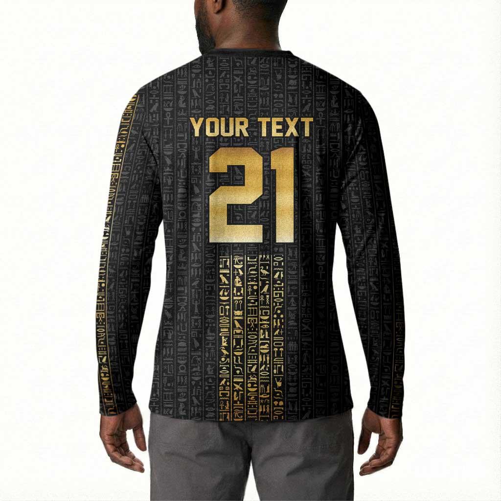 World Football 2026 Egypt Custom Button Sweatshirt Ancient Egyptian Hieroglyphs