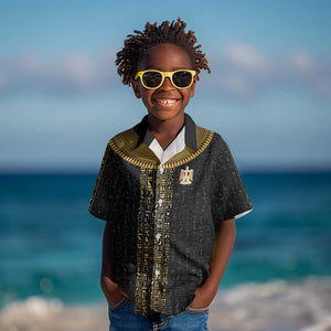 World Football 2026 Egypt Custom Kid Hawaiian Shirt Ancient Egyptian Hieroglyphs LT9