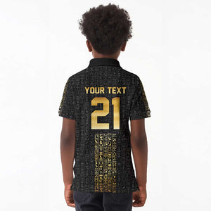 World Football 2026 Egypt Custom Kid Polo Shirt Ancient Egyptian Hieroglyphs LT9