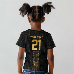 World Football 2026 Egypt Custom Kid T shirt Ancient Egyptian Hieroglyphs LT9