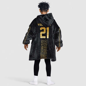 World Football 2026 Egypt Custom Kid Wearable Blanket Hoodie Ancient Egyptian Hieroglyphs - African Pride