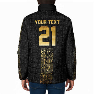 World Football 2026 Egypt Custom Padded Jacket Ancient Egyptian Hieroglyphs - African Pride