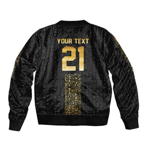 World Football 2026 Egypt Custom Sleeve Zip Bomber Jacket Ancient Egyptian Hieroglyphs - African Pride