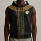 World Football 2026 Egypt Custom Sleeveless Zip Hoodie Ancient Egyptian Hieroglyphs - African Pride