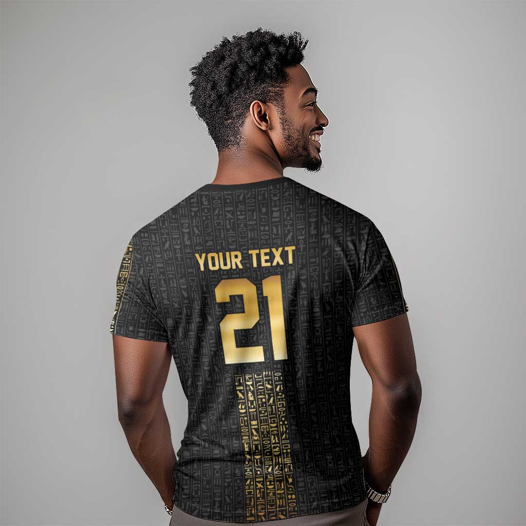World Football 2026 Egypt Custom T shirt Ancient Egyptian Hieroglyphs LT9