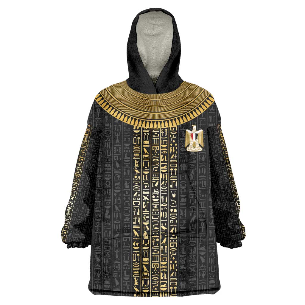 World Football 2026 Egypt Custom Wearable Blanket Hoodie Ancient Egyptian Hieroglyphs - African Pride